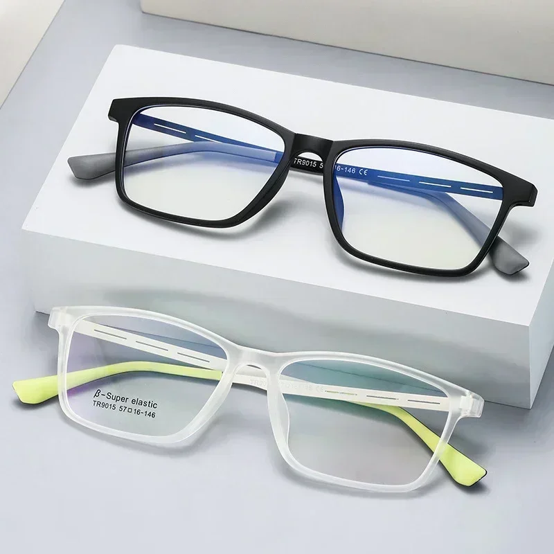 CAIDEROIN TR90  Men\'s Ultra-light Reading Glasses Women Titanium Lenses Anti-blue Light Business Hyperopia Customization 9015