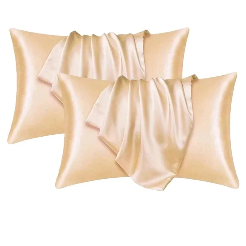 1/2pcs Satin Silk Pillowcase for Hair and Skin, Coral Pillow Cases Standard Size Set of Super Soft Pillow Case view 3