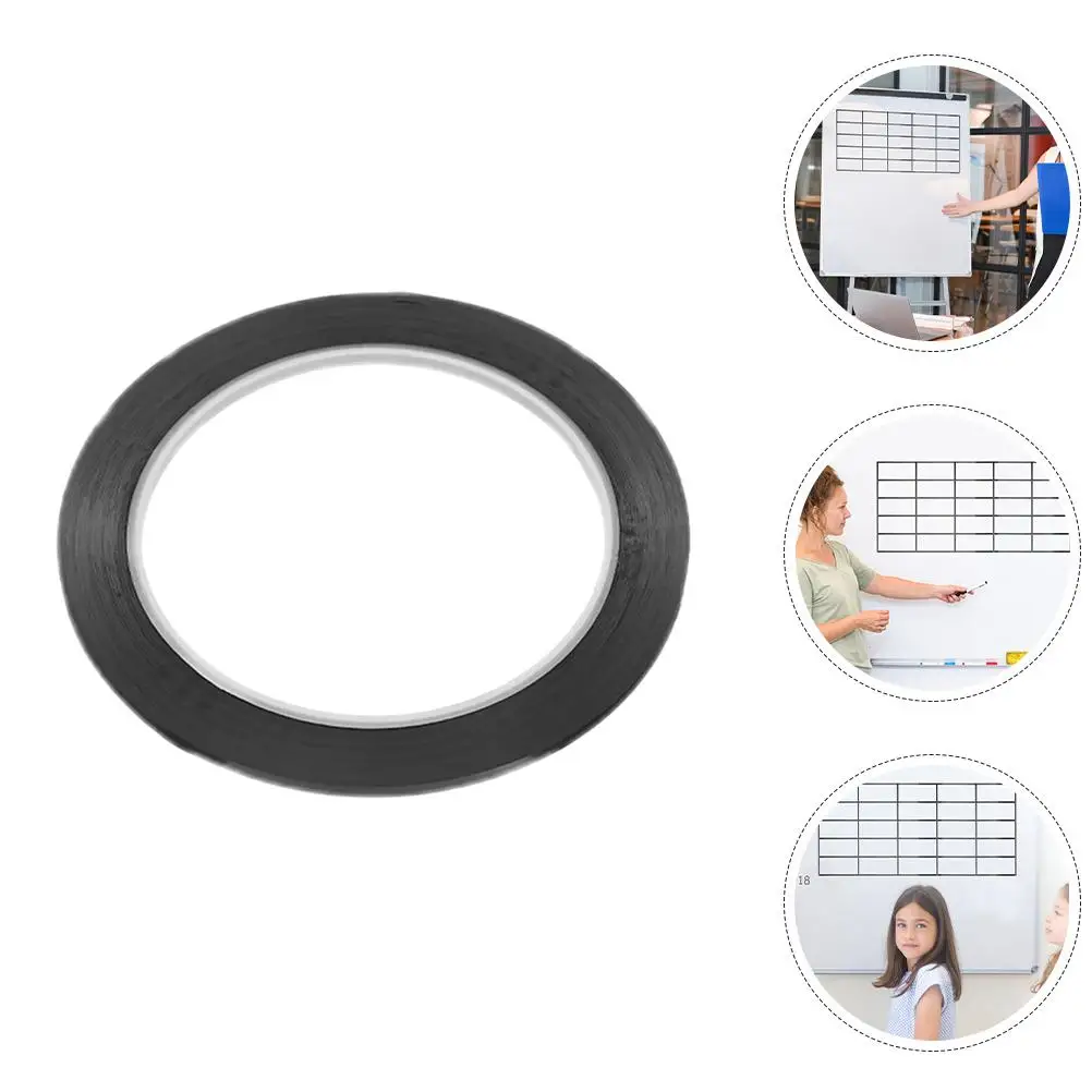 10 قطعة الشريط الأسود الجاف محو مجلس الرسم البياني PET لاصق اخفاء خطوط السبورة تخطيط دبوس شريط رقيقة جدا ارتفاع درجة الحرارة