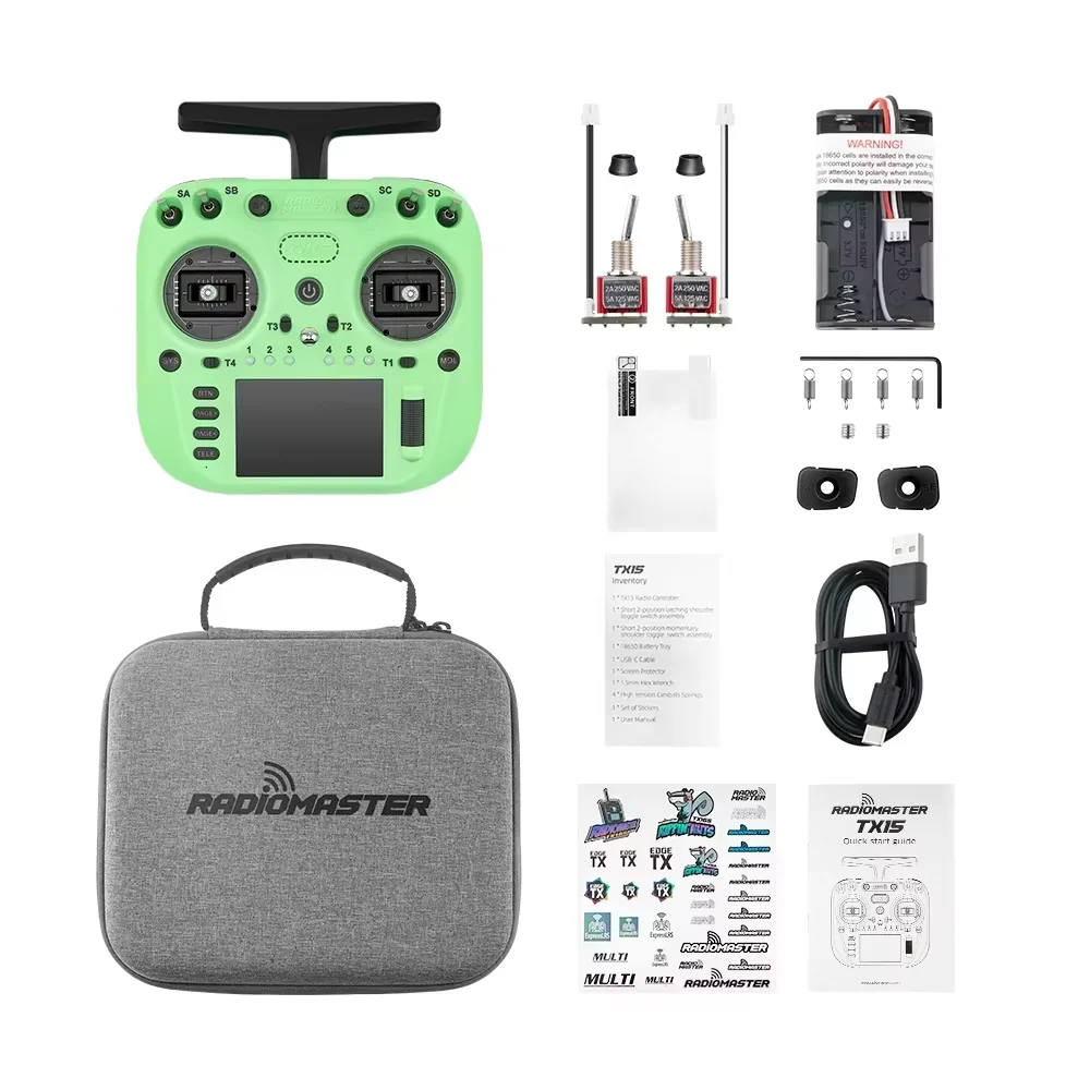 (op voorraad)Radiomaster TX15 16ch 3,5 inch IPS touchscreen V5.0 Hall Gimbals Radiocontroller ExpressLRS Ingebouwde gyromicrofoon