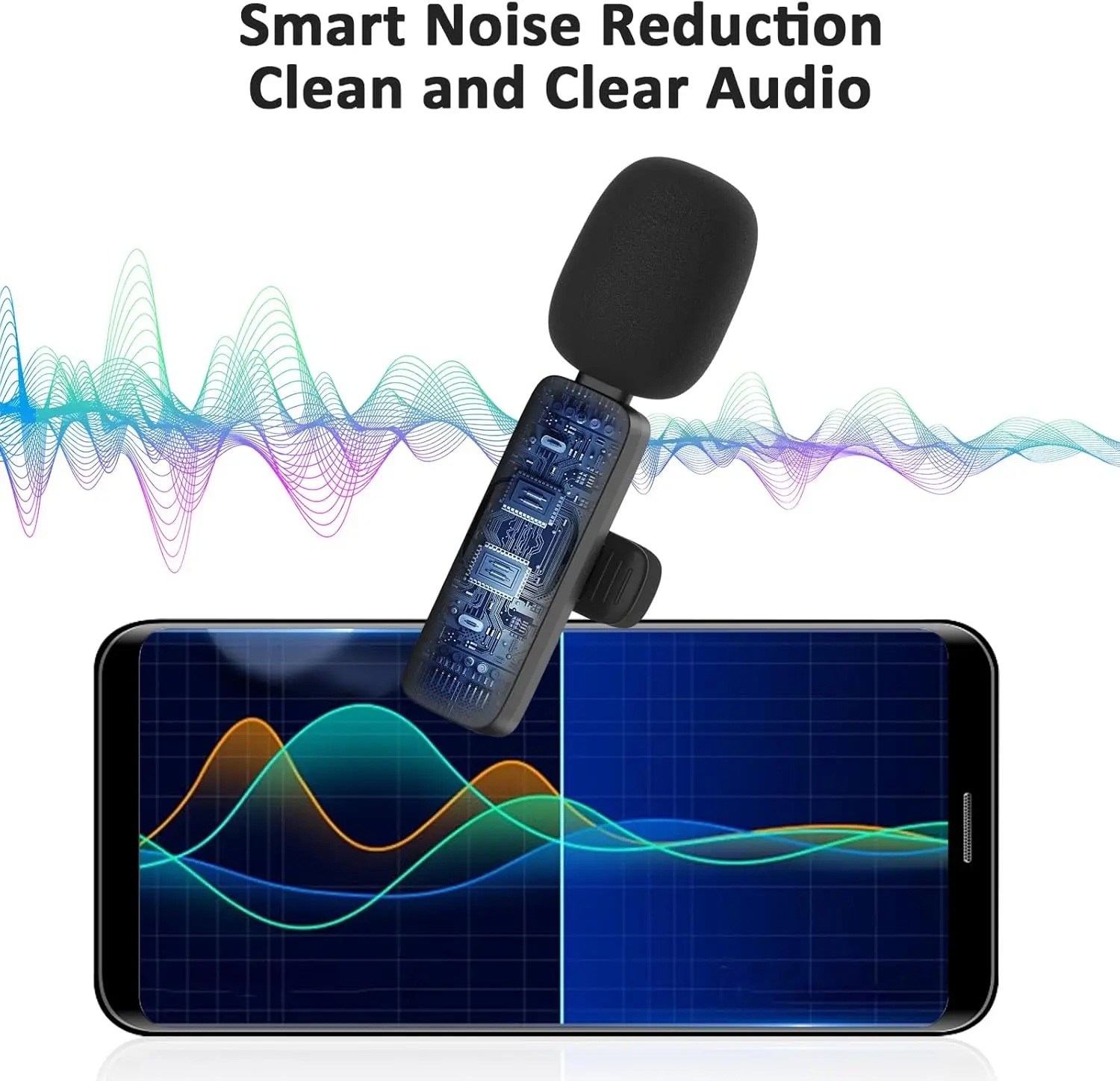 ميكروفون Lavalier لاسلكي جديد محمول لتسجيل الصوت والفيديو ميكروفون صغير لهاتف iPhone Android PC Camera Live Gaming Phone