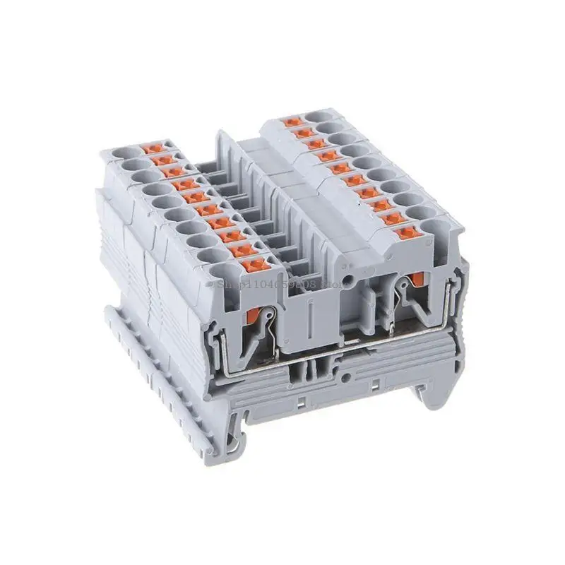 

10pcs/set 2.5 Push-In Din Rail Mounted Terminal Blocks Spring Screwless Feed