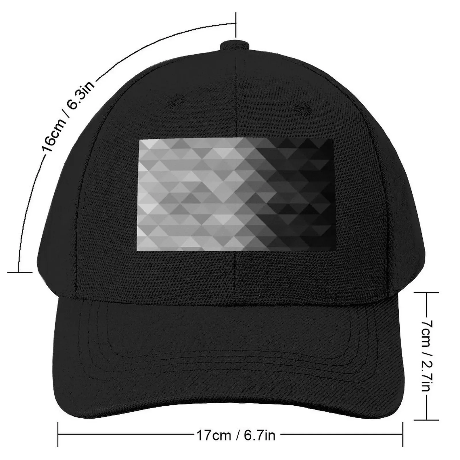 Grayscale triangle geometric squares pattern Baseball Cap dad hat Luxury Hat Sun Hat For Children Women's Hats For The Sun Men's