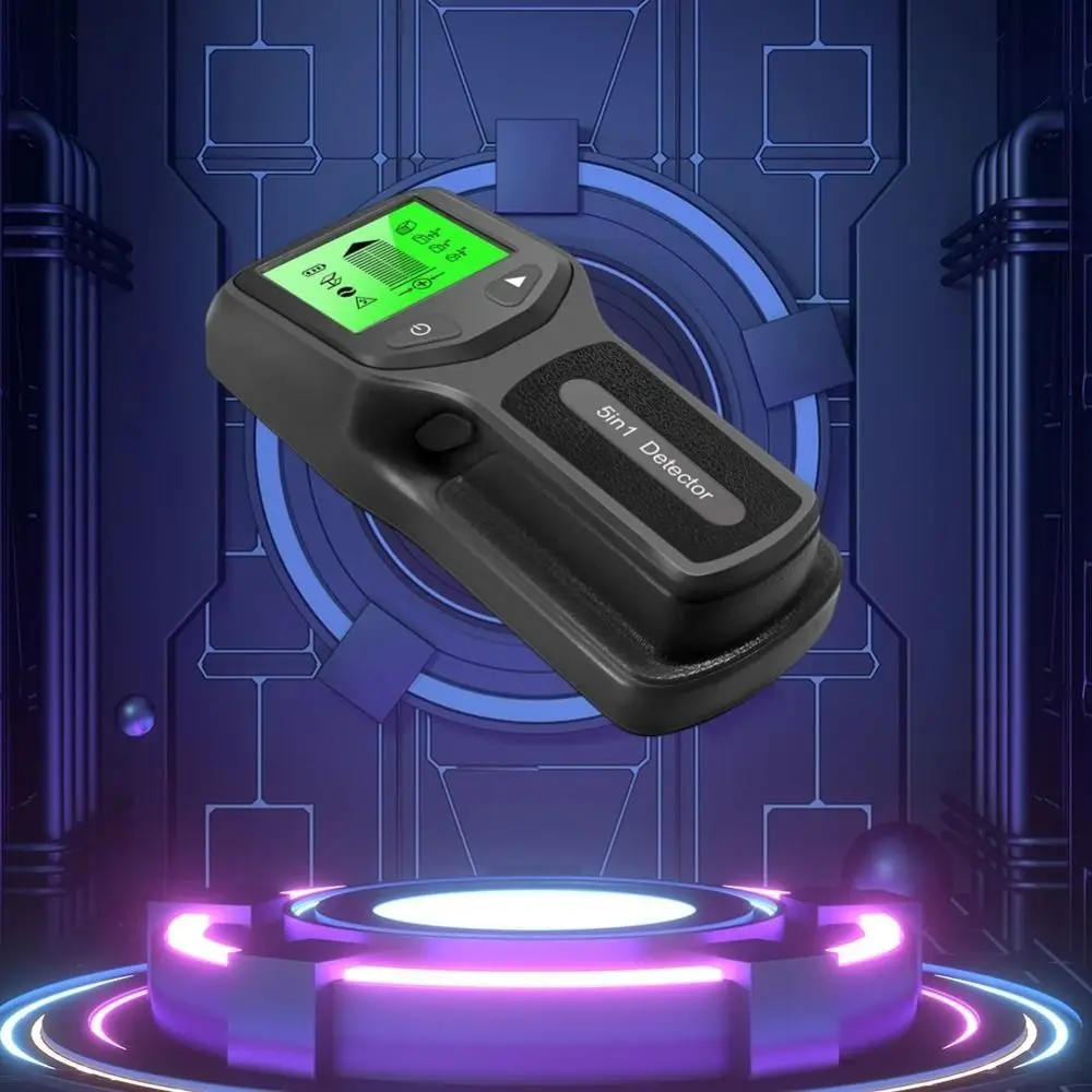 เครื่องมือค้นหาสายไฟฟ้าแรงดัน AC พร้อมจอ LCD แสดงผล ตรวจวัดโลหะ เครื่องสแกนผนังไฟฟ้า อุปกรณ์วัด 5 in 1 เครื่องค้นหาโลหะอิเล็กทรอนิกส์