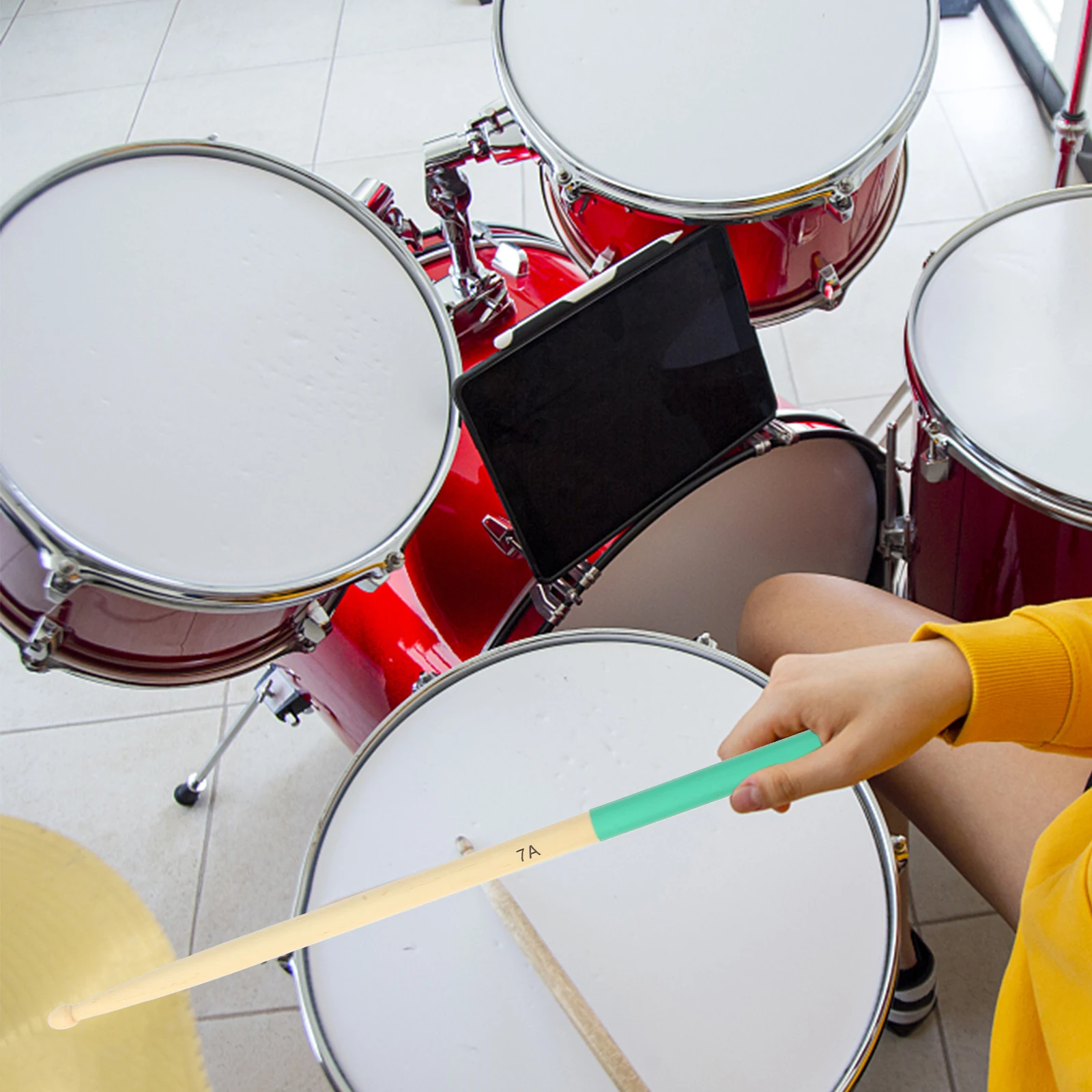 

Maple Wood Drum Sticks Sturdy Anti Slip Colorful Grip Comfortable Musical Instrument Accessories For Adults Kids Tongue