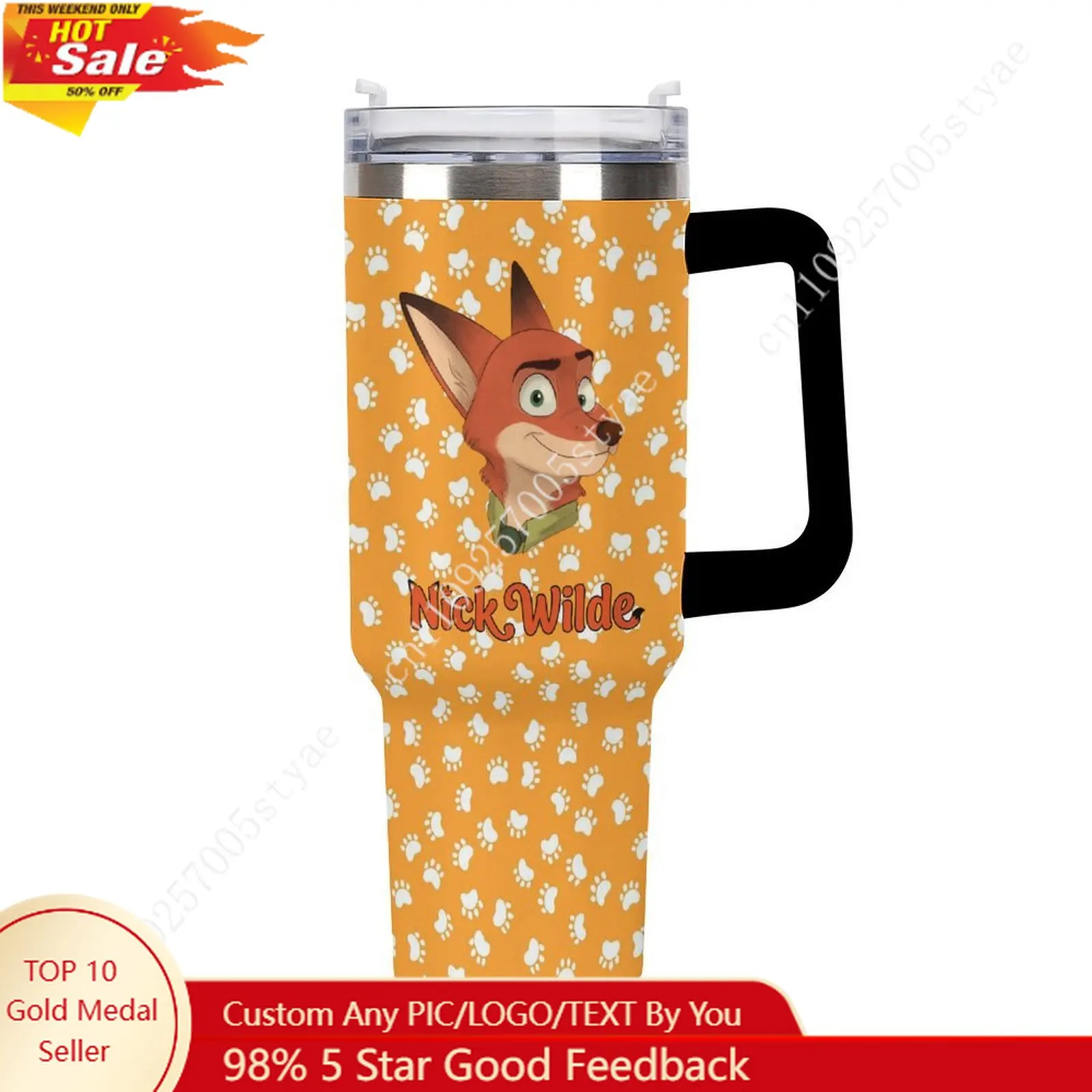 

Nick Wilde Insulated Water Bottle Disney Cartoon Custom Design Your Personal Text Images Car Cup Travel Water Bottle 40 Oz