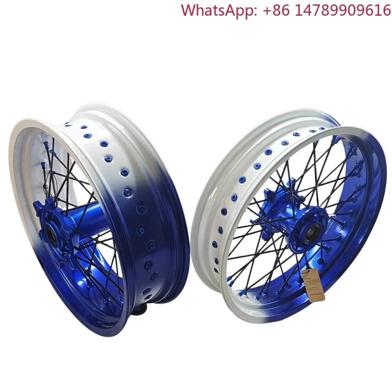 Seamless 173.5 175.0 Supermoto Wheels For [Model] CNC Aluminum Alloy Rims Hub Spoke Wheel Set Off-Road Motorcycle PartsCustom Si