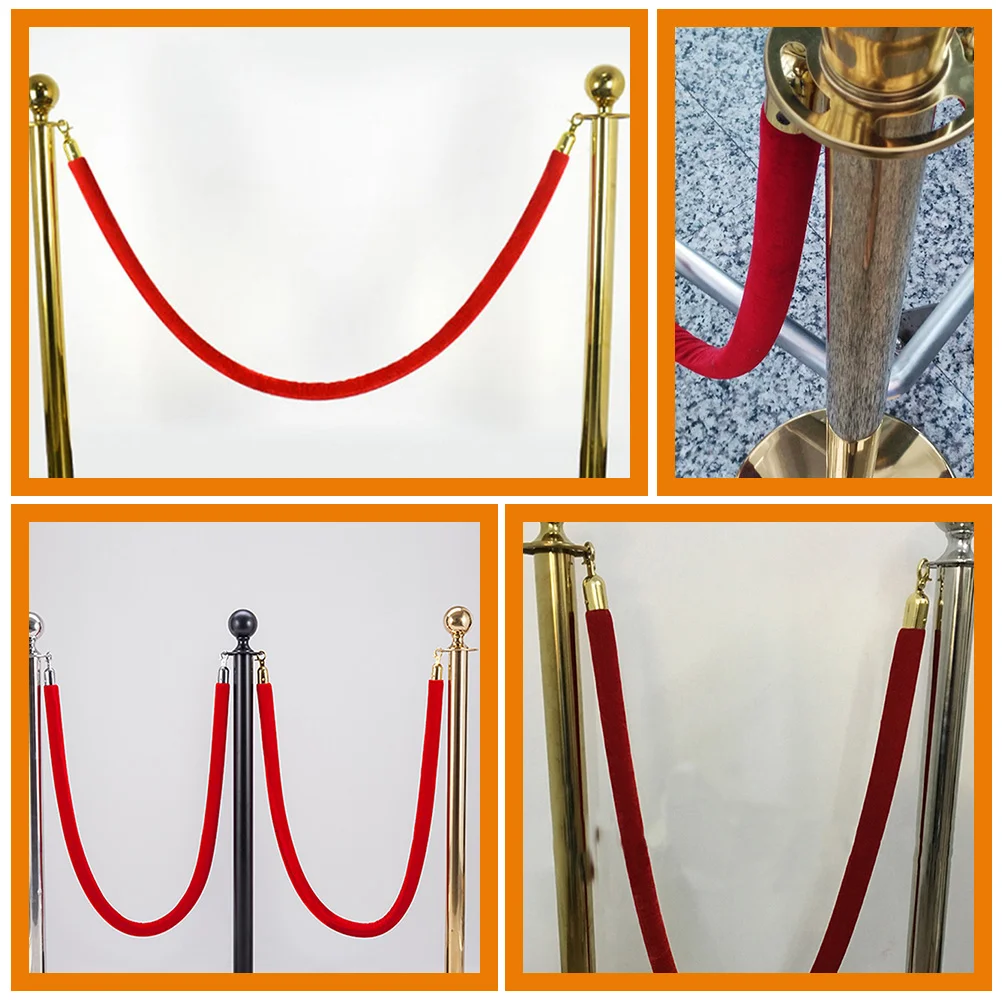 ราวบันได Concierge โพสต์เชือกเส้นเล็กปาร์ตี้คิวเชือกกั้นกํามะหยี่ Guardrail Stanchions การควบคุมฝูงชน