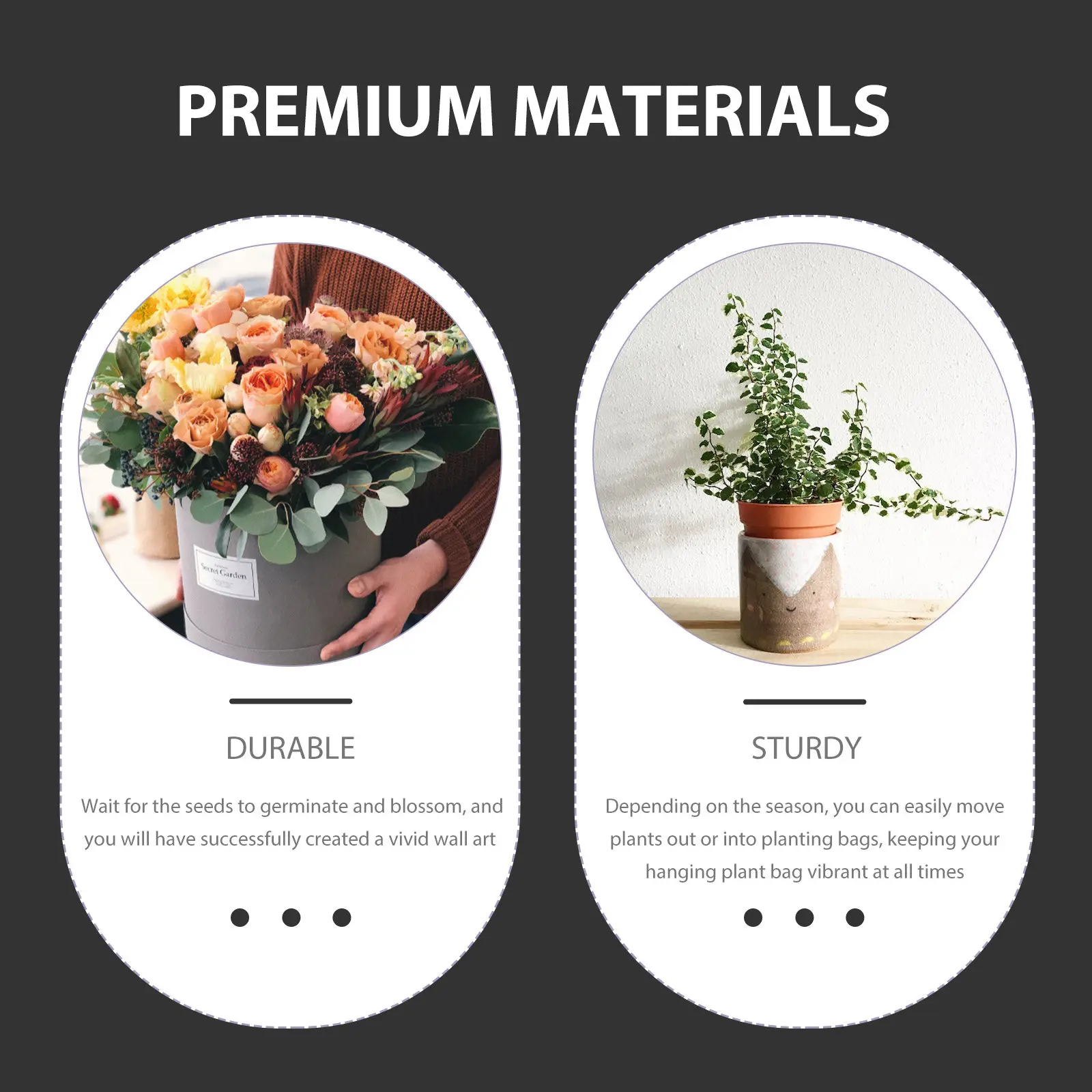 Vertical Hanging Wall Planter Large Capacity Multi-Pocket Felt Plant Growing Bag for Indoor Outdoor Balcony Garden Fence