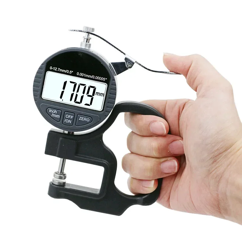 0.001mm Digital Thickness Gauge - Electronic Micrometer Tester with RS232 Data Output | 12.7mm Measurement Range Micrometro