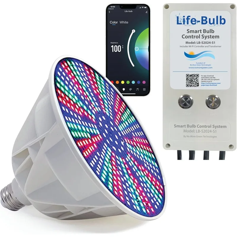 

Smart LED Color Changing Pool Light Bulb,Works with Remote or Smartphone App - iOS/Android,LED Pool Light Bulb for Inground Pool
