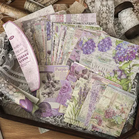 100Pcs/Pack Past Stories Vintage Scrapbooking Paper Journal Craft Decor DIY Art Stationery Paper Supplies Scrapbook Paper