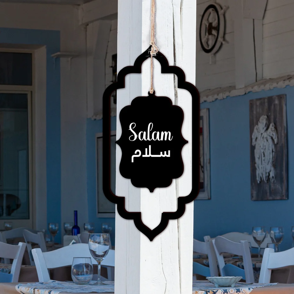 

1Set Decorative Hanging Wood Plaque Basswood Hollow-Out Door Sign Porch Decor Wooden Front Door Hanging Ornament