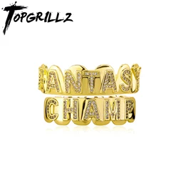 TOPGRILLZ 아이스 블링 지르콘 치아 그릴 즈 