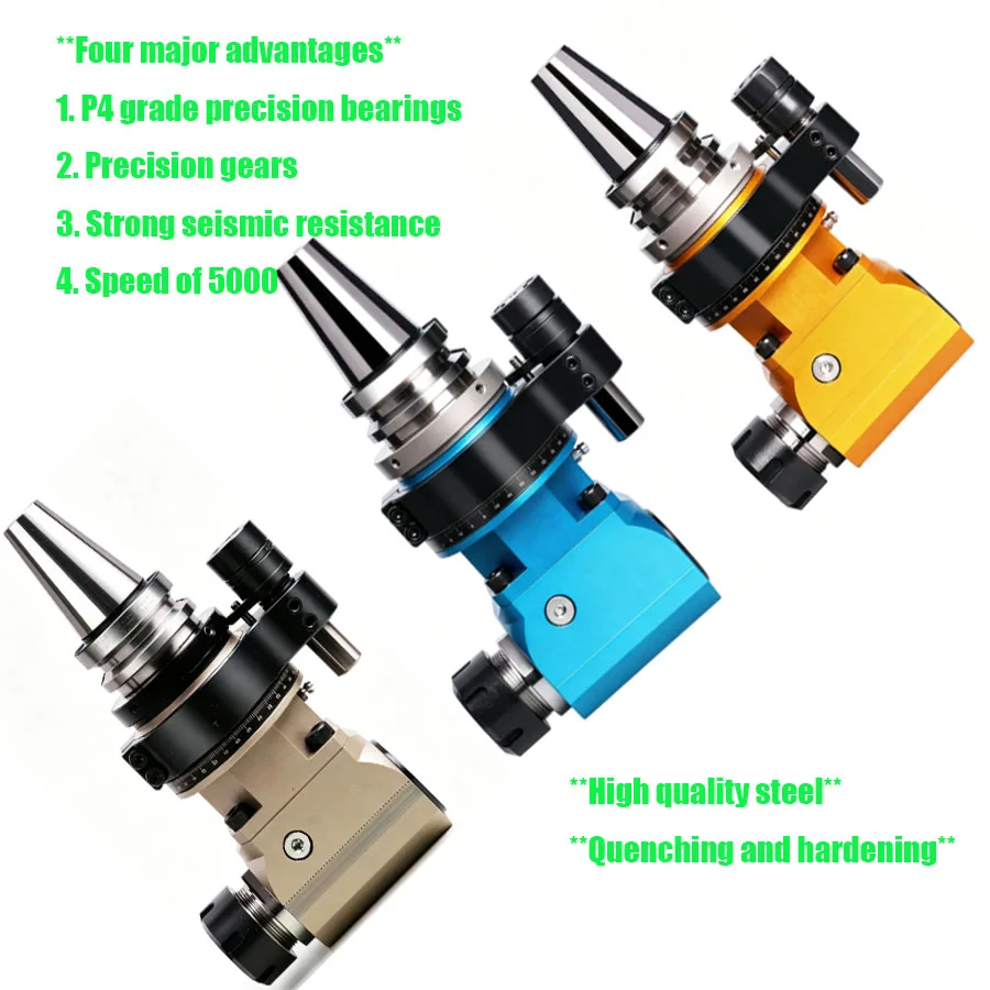 CNC 90 ° side milling head BT30 BT40 BT50 right angle head ER chuck drilling, tapping, milling CNC tool accessories