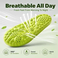 Semelles intérieures 4D Cloud Sport en PU avec coussin d'air respirant, absorption des chocs, augmentation de la hauteur, pour hommes et femmes, pour la course, la marche et les baskets 3