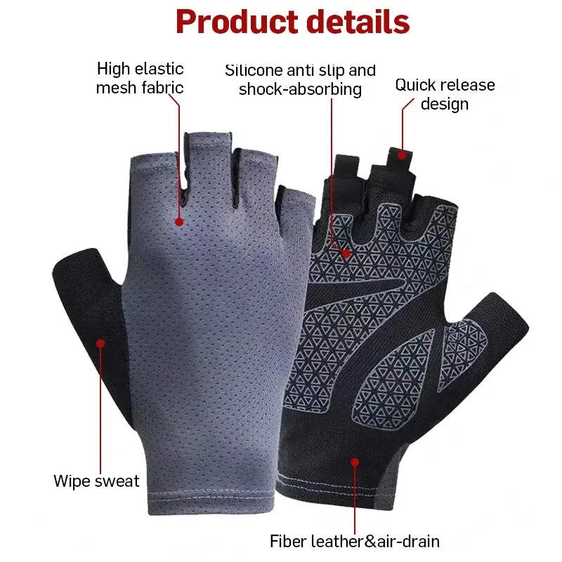 Gym Gloves Workout Gloves Fingerless Gloves Lightweight Breathable for Training Lifting Weight Cycling Climbing Rowing Unisex