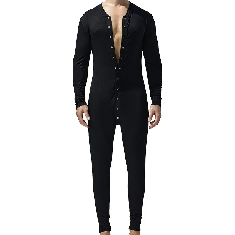 New Men's One-Piece Pajamas Home Fitness Wear Men's Bodysuit