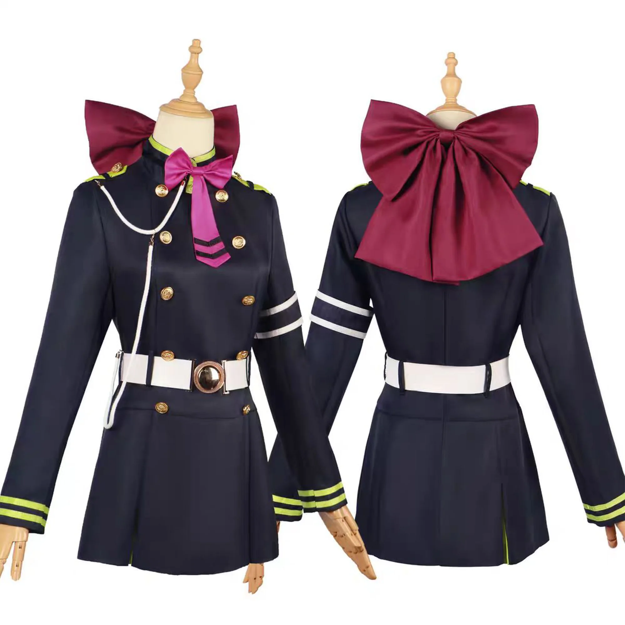 Anime Cosplay Shinoa Hiiragi Costume Uniforme da festa Set completo Abito JK femminile Abiti militari