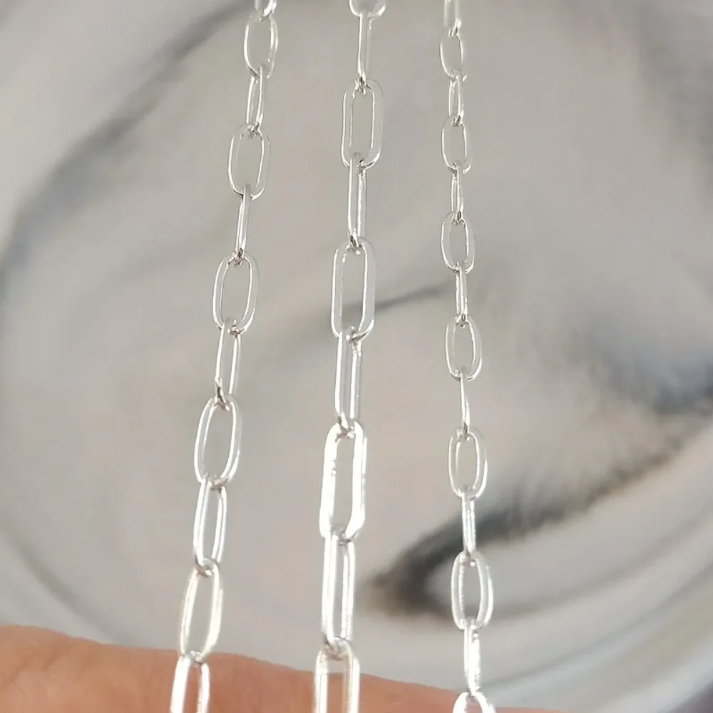 

Copper-clad Silver Oval Large 0-chain Bracelet Necklace Material Accessories Semi-finished Product Handmade Diy Loose Chain