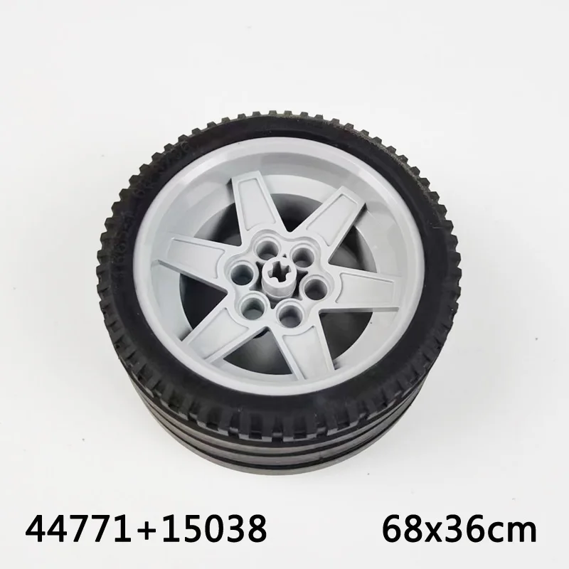 4PCS Building Blocks Car Tires 68x36cm Wheels and Hubs Are Compatible with Lego Car Toy Accessories 44771+15038