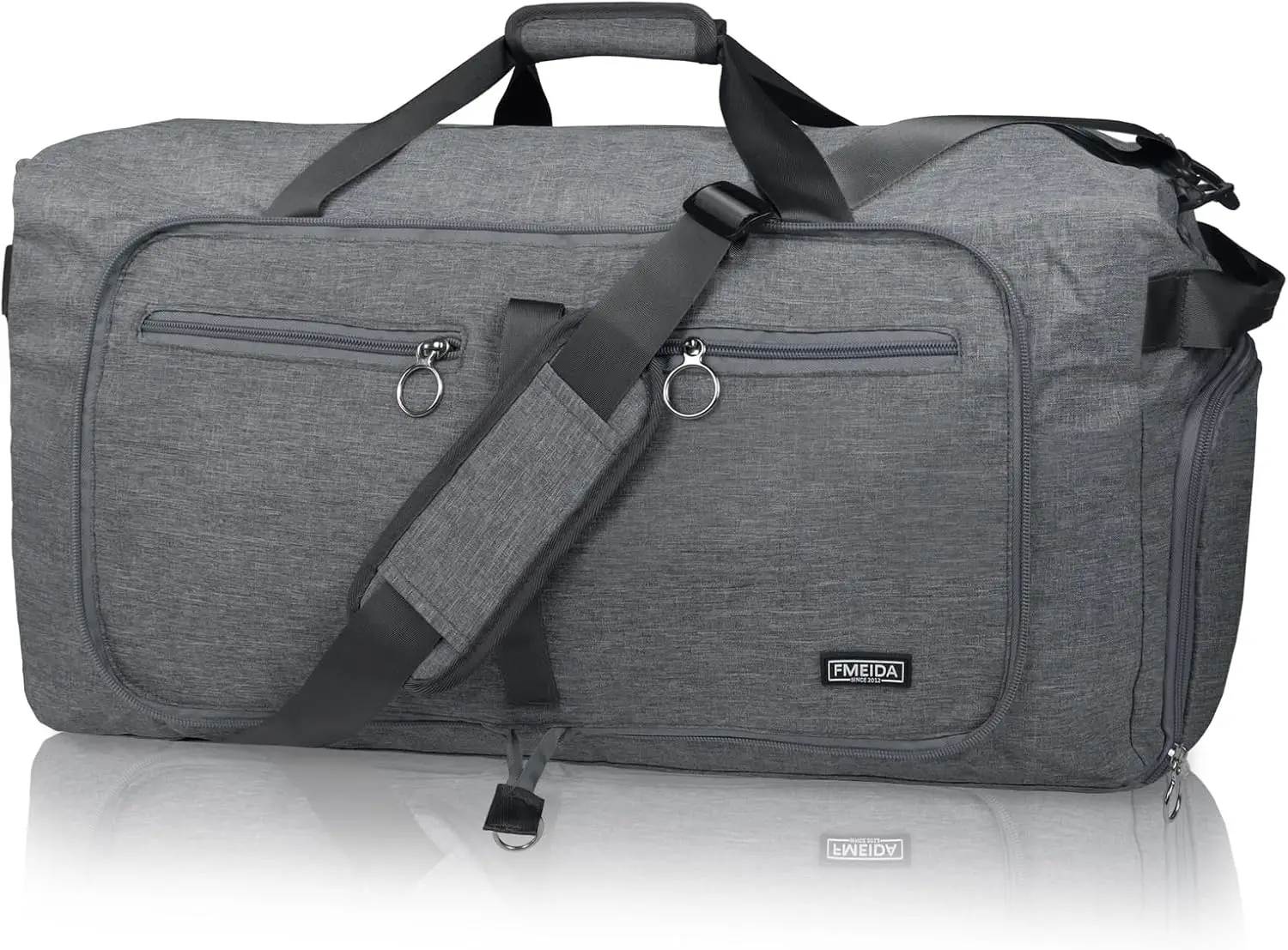 

65L Travel Duffle Bag with Shoe Compartment, Foldable, Water Repellent & Tear Resistant for Men Women