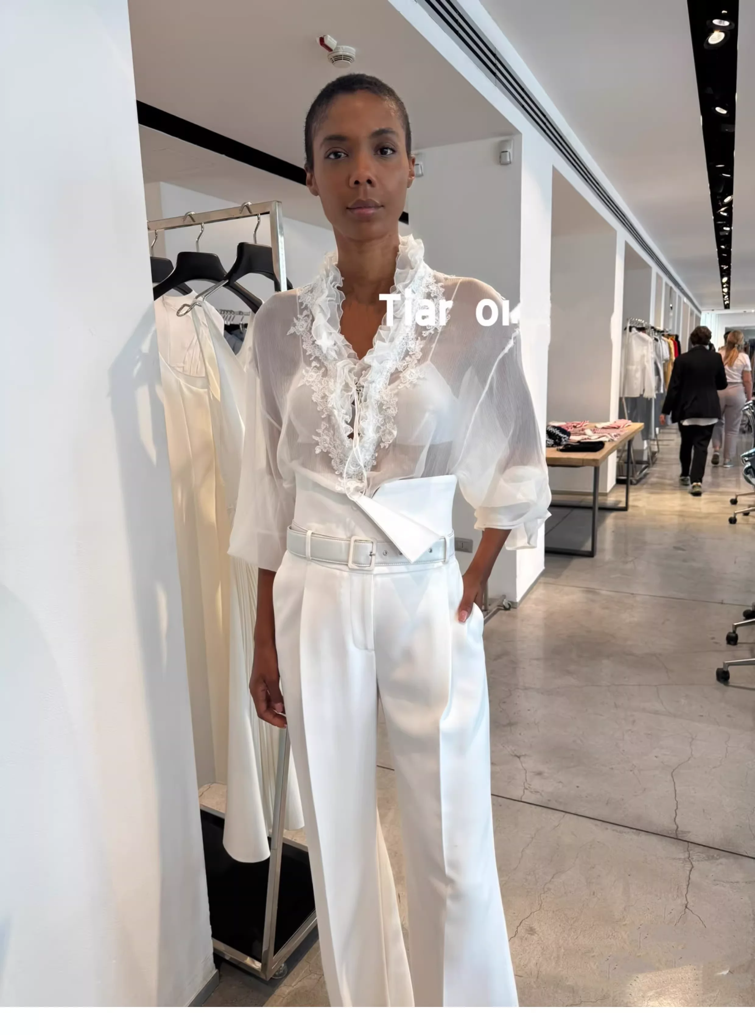 

Sexy Ladies White Shirt Fashion Transparent Silk Blouse Elegant Ruffles Lace Top Loose