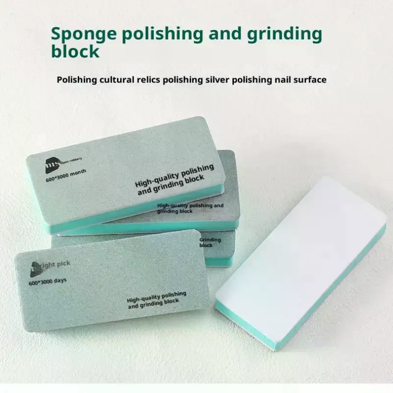 1/5/10 قطعة إسفنجة صنفرة مزدوجة الجوانب بلمسة نهائية دقيقة 600-3000 إسفنجة ورق الصنفرة لحزام الساعة وتلميع الحافظة