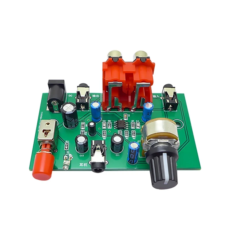 AU-10X NE5532 Stereo Audio Preamplifier Amp Headphone Amplifier Board Gain 20Db RCA 3.5MM Volume Control EU Plug