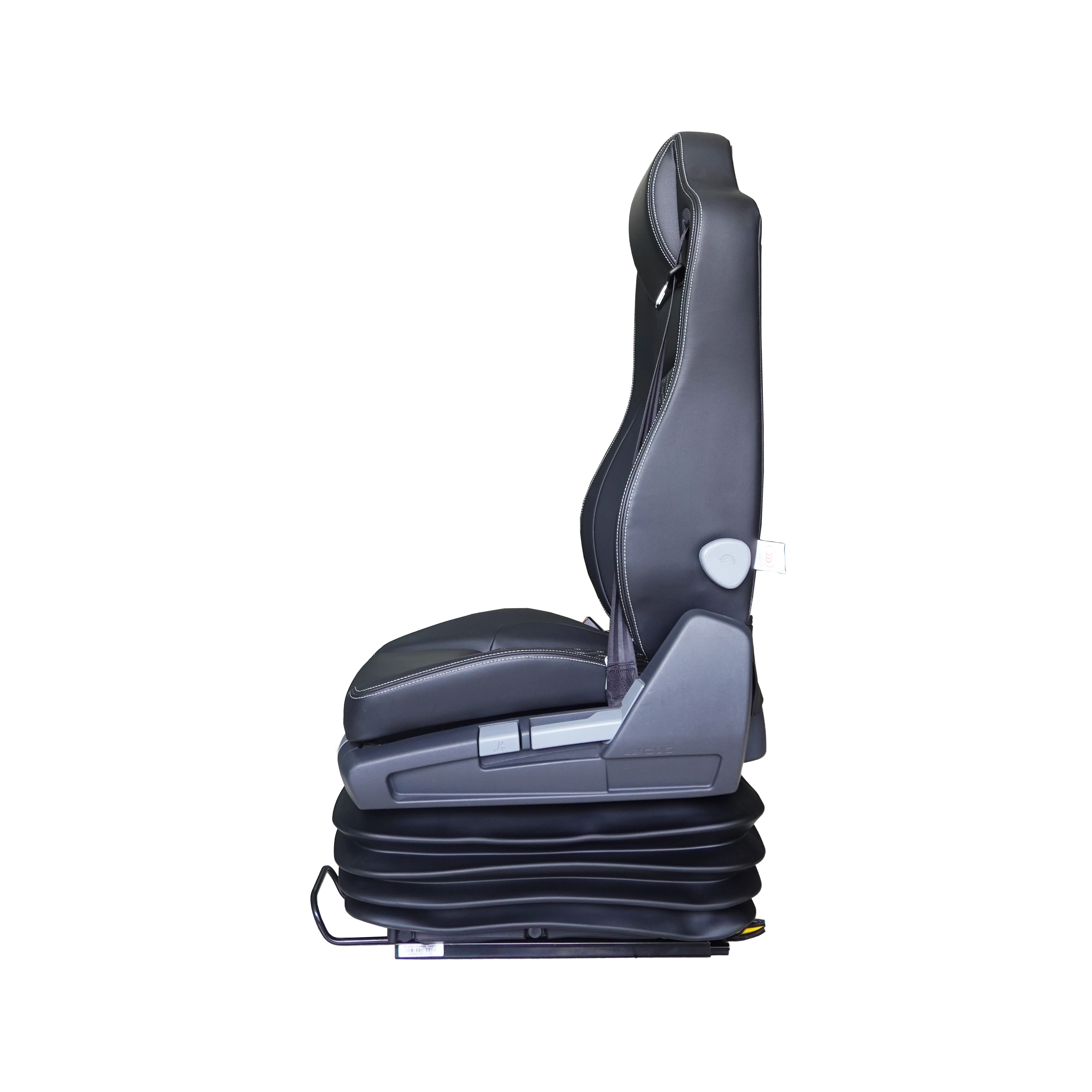 Luxury Racing Car Seat for Heavy-Duty Truck Air Suspension with Carbon Fiber and Leather 3-Point Safety Belt