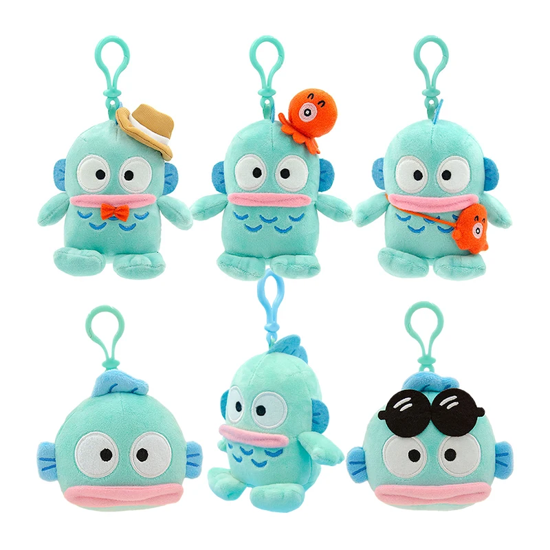 Chaveiro de pelúcia Sanrio Hangyodon, boneco super macio em estilo anime, acessório para mochila, perfeito como presente de aniversário para crianças.