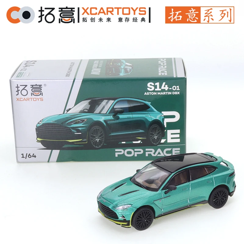 Xcartoys Poprace 1/64 Aston Martin Dbx Race Groene Auto Legering Motorvoertuig Diecast Metalen Model Kids Kerstmis Speelgoed Voor Jongens