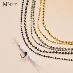 MNFT 50cm Fly Tying Bead Chain Tying Bead Eyes Metal 2.4mm 3.2mm Nymph Fly Fishing Material Black Silver Golden Color