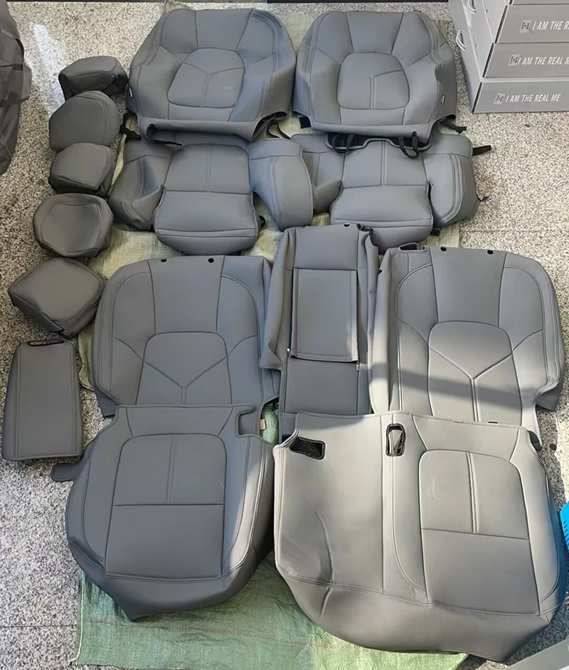 Custom Fit Car Accessories Seat Covers Full Set Middle Perforated Leather for Porsche Cayenne Macan Panamera