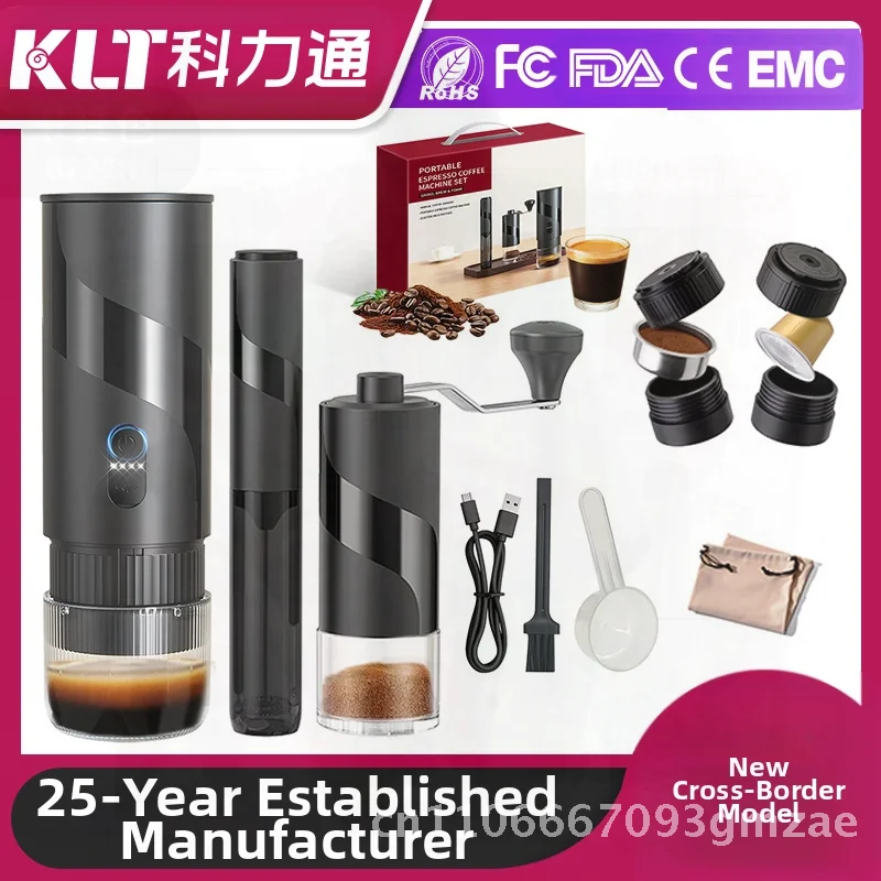 

Kolitong Portable Manual Coffee Grinder Hand Crank Bean Machine Ceramic & Stainless Steel Core Adjustable Grinding for