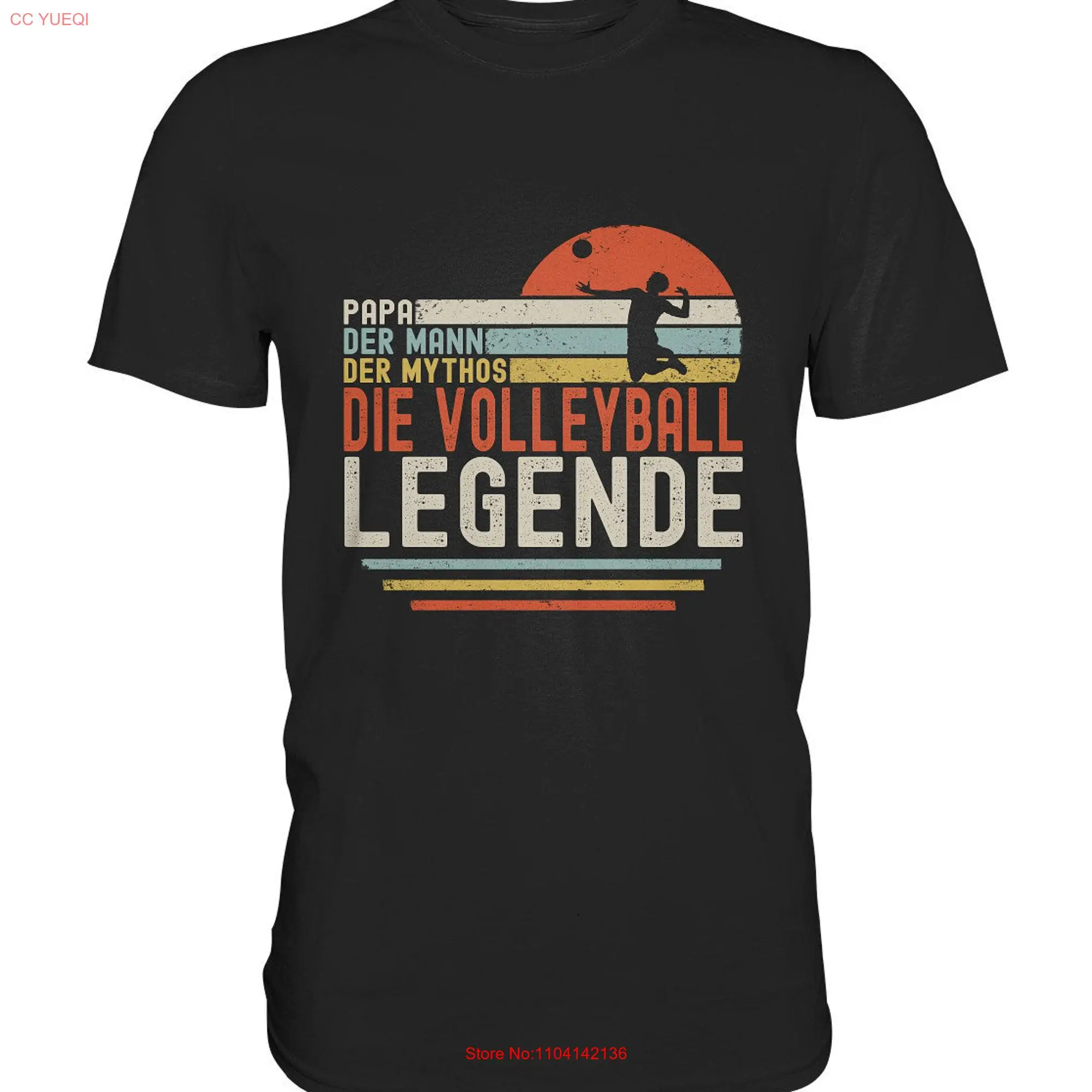 Volleyball Beach Papa Retro Man Vintage Myth Legend T ShirT long or short sleeves