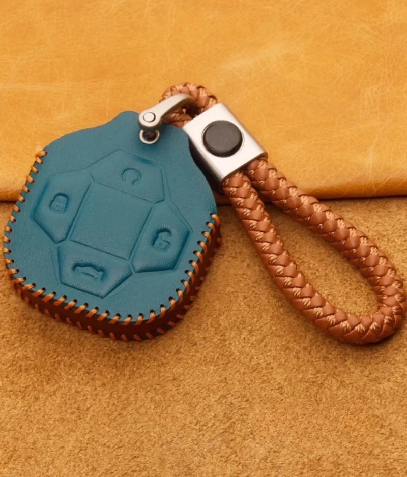 

Car Leather Key Cover Fit for Jetour Traveller T2 2023 2024 2025 Modified Hand-sewn Car Key Protective Cover Car Accessories