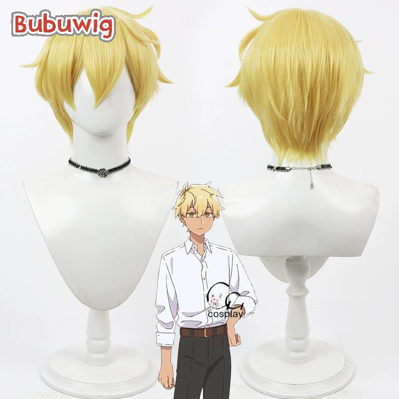 

Bubuwig Synthetic Hair Kohaku Cosplay Wigs How I Attended an All-Guy's Mixer Kohaku 30cm Short Blonde Men Cos Wig Heat Resistant