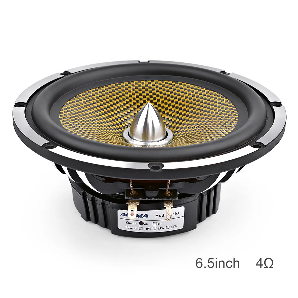 6.5 Inch Car Audio Midrange Bass Speaker High Power 4 Ohm 60 W 25 Core Bullet Aluminum Basin Music Woofer Loudspeaker