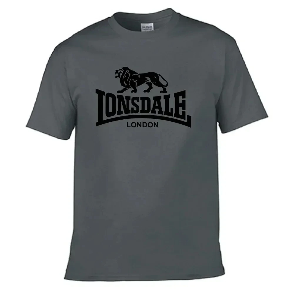 LONSDALE (Dragon Lion Dell) Summer New High end Cotton Men\'s Casual Full Neck Short Sleeve T-shirt Cotton Light Luxury and Hands