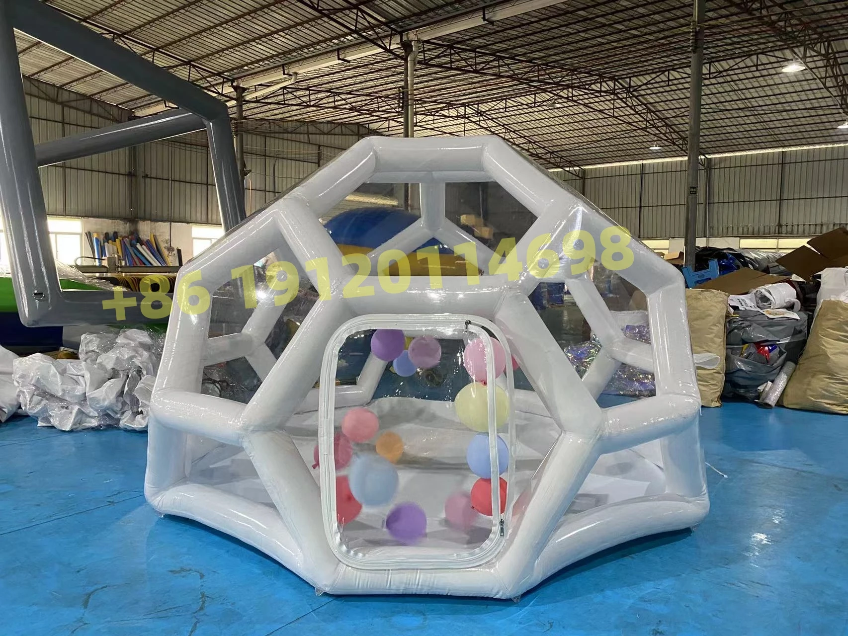Gran oferta, tienda de fútbol inflable, tienda de campaña transparente con burbujas, tienda de fútbol blanca inflable