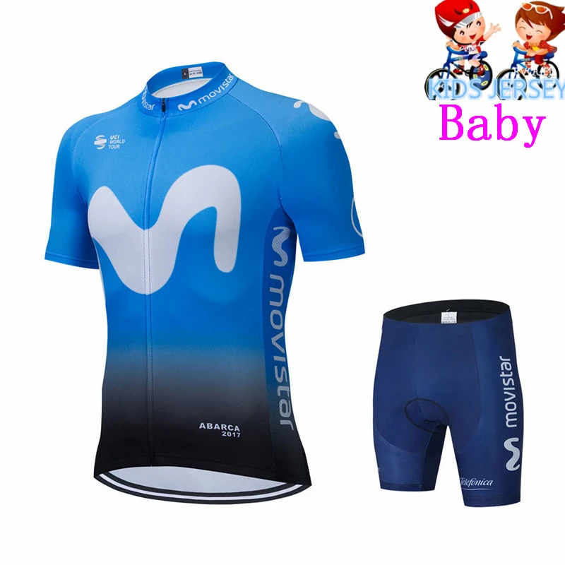 Pro Movistar New Kids Cycling Jersey 2022 Bike Shorts Boys Road Mountain MTB Bicycle Clothes Maillot Ropa Ciclismo Summer Hommer