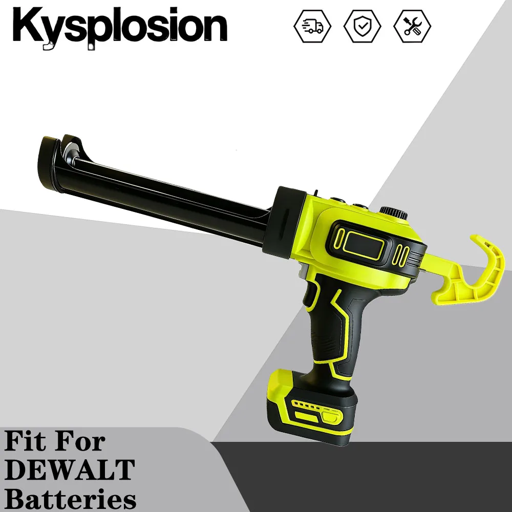 

Cordless Electric Caulking Gun 85-200mm/min Silicone Gun Adhesive Glue Sealant Power Tool for Dewalt 20V Battery
