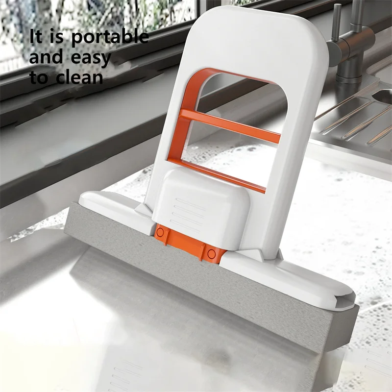 Folding Mini Mop Hand-Wash Desktop Lazy Sponge Mop New Household Water-Absorbing And Stain-Removing Mop Household Cleaning Tools