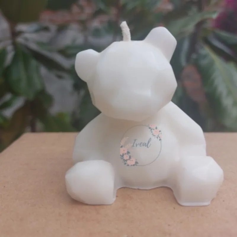 Molde de silicona de oso estéreo 3D DIY, molde de vela con forma de Animal, suministros de fabricación de jabón de yeso hechos a mano, pastel de