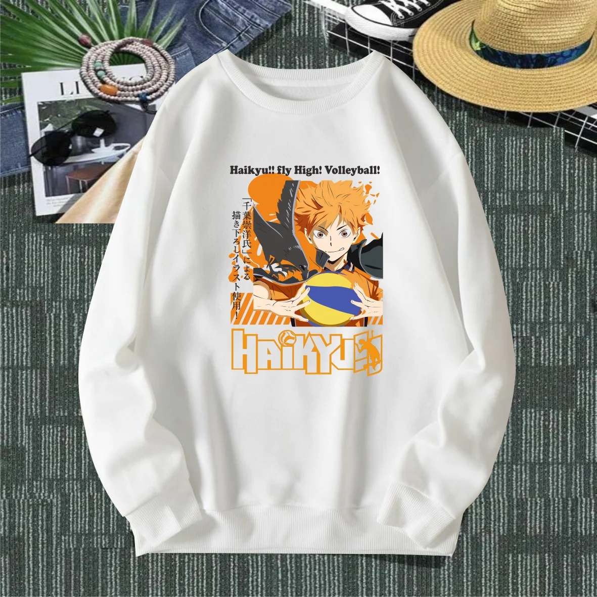 Sweater Anime Haikyuu Shoyo Hinata Crewneck Jaket Anime Haikyuu