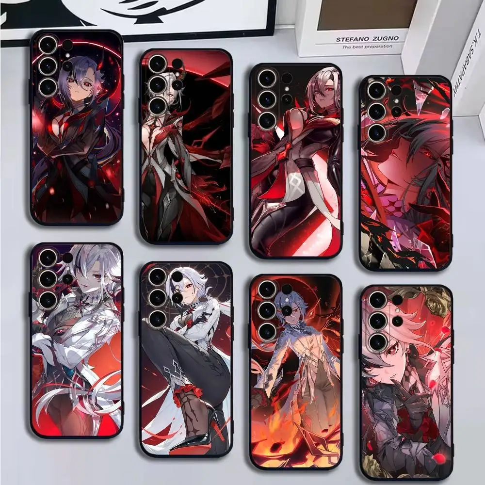 

Genshin Impact Arlechino Cell Phone Case For SamsungS25,24,21,22,23,30,Ultra,20,Plus,Fe,Lite,Note,10,9,5G Black Cover