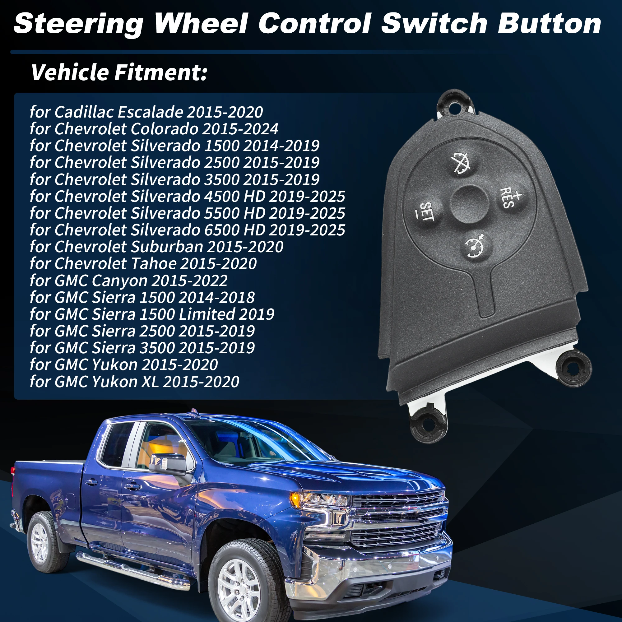 

UXCELL Left Steering Wheel Cruise Control Switch 23262285 for Cadillac Escalade 15-20