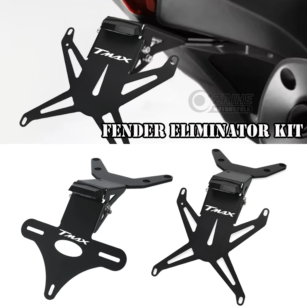 

TMAXTECH Adjustable License Plate Holder Bracket For Yamaha TMAX Tech MAX 2025 2026 2027 Rear Tail Tidy Fender Eliminator Kit