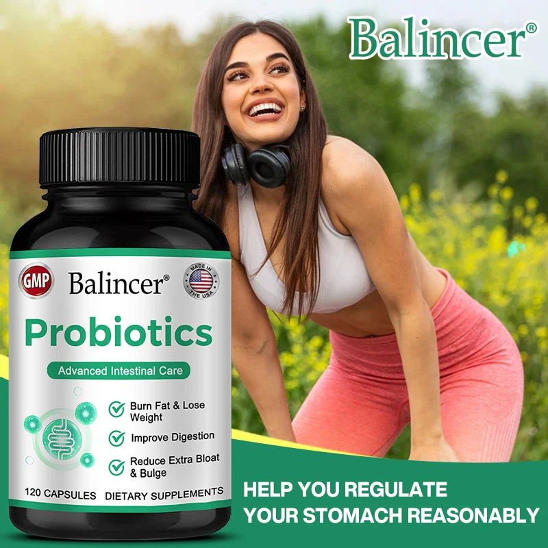 

Lactobacillus probiotics, digestive enzymes and prebiotic fiber, promote digestive health, metabolism, gut health supplement